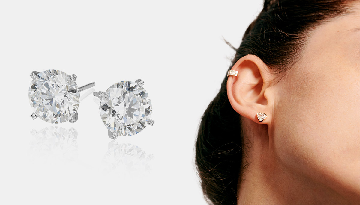 Les clous d’oreilles en diamants : indissociables du dressing joaillier